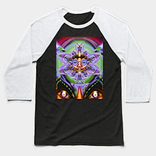 Dosed in the Machine (11) - Trippy Psychedelic Art Baseball T-Shirt